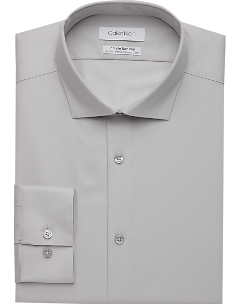 Calvin Klein Infinite Non-Iron Slim Fit Stretch Collar Dress Shirt, Pearl Gray 3 Calvin Klein Infinite Non-Iron Slim Fit Stretch Collar Dress Shirt, Pearl Gray