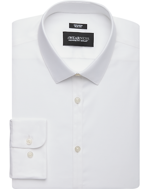 Awearness Kenneth Cole Slim Fit Performance Stretch Dress Shirt, White 3 Awearness Kenneth Cole Slim Fit Performance Stretch Dress Shirt, White