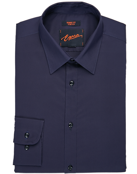 Egara Skinny Fit Dress Shirt, Navy 3 Egara Skinny Fit Dress Shirt, Navy