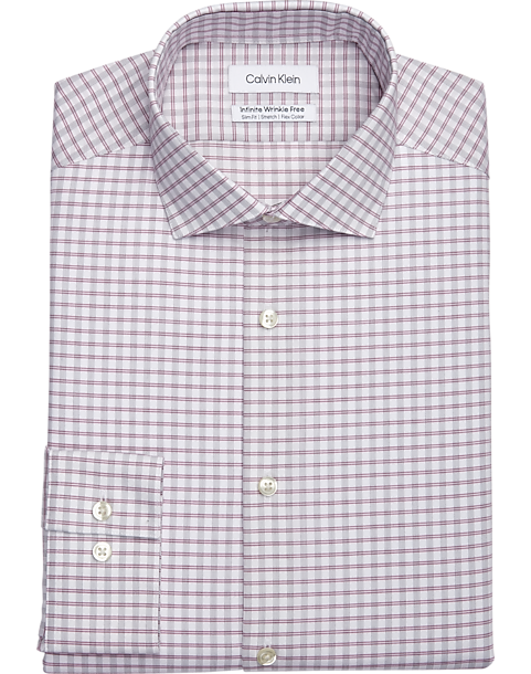 Calvin Klein Infinite Wrinkle Free Slim Fit Stretch Collar Dress Shirt, Berry 3 Calvin Klein Infinite Wrinkle Free Slim Fit Stretch Collar Dress Shirt, Berry