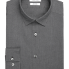 Calvin Klein Refined Cotton Stretch Supima Slim Fit Hidden Button-Down Collar Dress Shirt, Charcoal -Dress Shirts Sales MW40 5F33 12 CALVIN KLEIN CHARCOAL SOLID MAIN