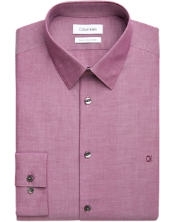 Calvin Klein Slim Fit Embroidered Logo Dress Shirt, Wine