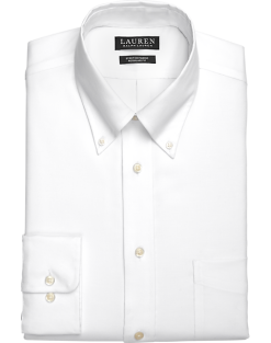 Lauren By Ralph Lauren UltraFlex Regular Fit Button-Down Collar Dress Shirt, White