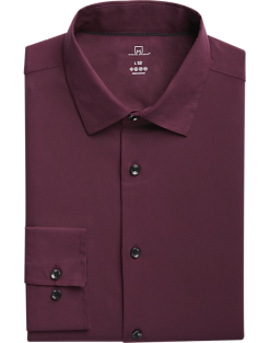 Michael Strahan Modern Fit Spread Collar Dress Shirt, Wine