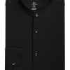 Michael Strahan Slim Fit Banded Collar Dress Shirt, Black -Dress Shirts Sales MW40 5F7D 08 MICHAEL STRAHAN BLACK SOLID MAIN