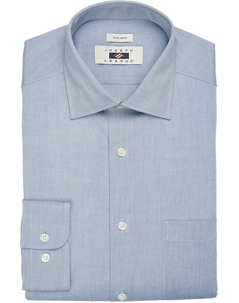 Joseph Abboud Modern Fit Spread Collar Dress Shirt, Chambray Light Wash 3 Joseph Abboud Modern Fit Spread Collar Dress Shirt, Chambray Light Wash