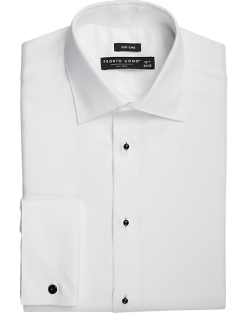 Pronto Uomo Modern Fit French Cuff Tuxedo Formal Shirt, White