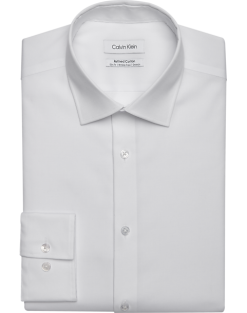 Calvin Klein Refined Cotton Stretch Supima Slim Fit Dress Shirt, White