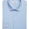 Calvin Klein Refined Cotton Stretch Supima Slim Fit Dress Shirt, Light Blue -Dress Shirts Sales MW40 5FK1 02 CALVIN KLEIN LT BLUE SOLID MAIN