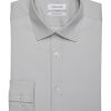 Calvin Klein Refined Cotton Stretch Supima Slim Fit Dress Shirt, Gray -Dress Shirts Sales MW40 5FK1 03 CALVIN KLEIN GRAY SOLID MAIN