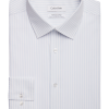 Calvin Klein Refined Cotton Stretch Supima Slim Fit Dress Shirt, Light Blue Stripe -Dress Shirts Sales MW40 5FK7 41 CALVIN KLEIN LT BLUE STRIPE MAIN
