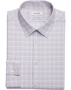 Calvin Klein Infinite Wrinkle Free Slim Fit Stretch Collar Dress Shirt, Iris Plaid