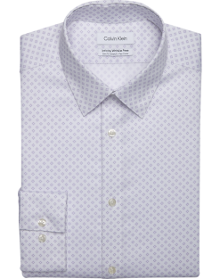 Calvin Klein Infinite Wrinkle Free Slim Fit Stretch Collar Dress Shirt, Iris Print