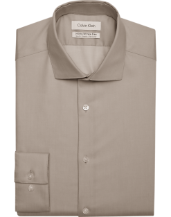 Calvin Klein Infinite Wrinkle Free Slim Fit Stretch Collar Dress Shirt, Cappuccino