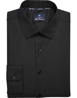 Ben Sherman Slim Fit Dobby Dress Shirt, Black Teardrop