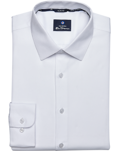 Ben Sherman Slim Fit Dobby Dress Shirt, White Diamond