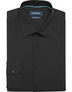 Nautica Slim Fit Four-Way Stretch Dress Shirt, Black