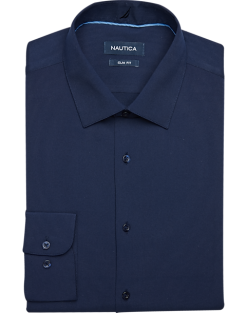 Nautica Slim Fit Four-Way Stretch Dress Shirt, Navy