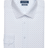 Nautica Slim Fit Four-Way Stretch Dress Shirt, White Print -Dress Shirts Sales MW40 5FMP 26 NAUTICA WHITE FANCY MAIN