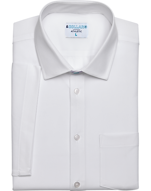 &Collar Pacific Athletic Fit Short Sleeve Dress Shirt, White 3 &Collar Pacific Athletic Fit Short Sleeve Dress Shirt, White