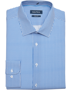 Nautica Slim Fit Four-Way Stretch Dress Shirt, Blue Check