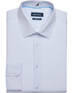 Nautica Slim Fit Four-Way Stretch Dress Shirt, Blue Dot