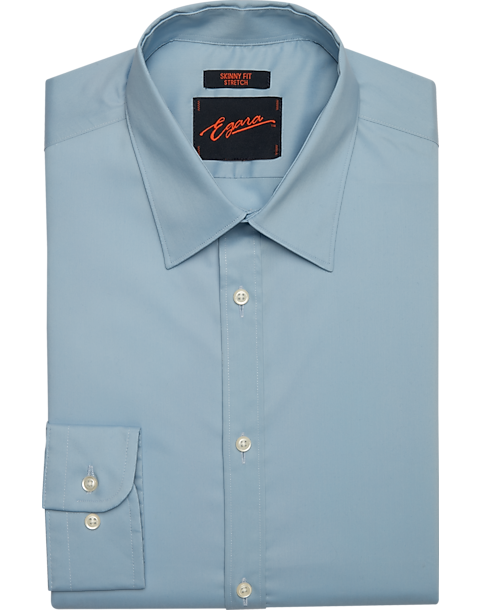 Egara Skinny Fit Point Collar Dress Shirt, Blue 3 Egara Skinny Fit Point Collar Dress Shirt, Blue
