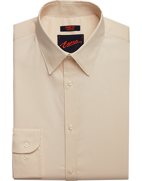 Egara Skinny Fit Point Collar Dress Shirt, Tan 3 Egara Skinny Fit Point Collar Dress Shirt, Tan