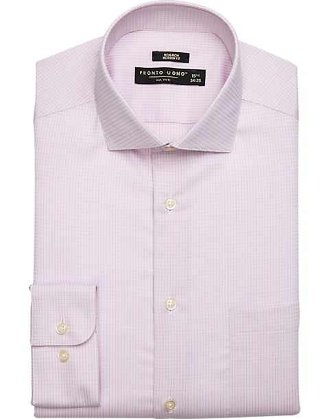 Pronto Uomo Modern Fit Dress Shirt, Pink Check 3 Pronto Uomo Modern Fit Dress Shirt, Pink Check