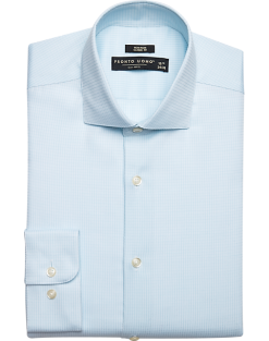 Pronto Uomo Classic Fit Spread Collar Dress Shirt, Blue Check