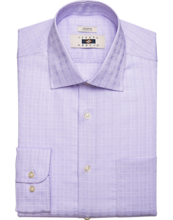 Joseph Abboud Classic Fit Spread Collar Dress Shirt, Lavender Tonal Plaid