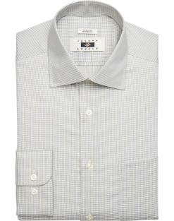 Joseph Abboud Modern Fit Spread Collar Dress Shirt, Green Tonal Grid