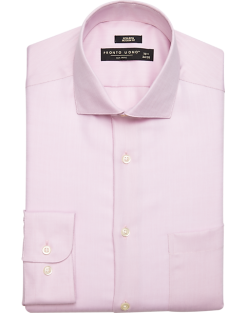 Pronto Uomo Modern Fit Spread Collar Dress Shirt, Pink Herringbone
