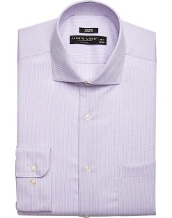 Pronto Uomo Classic Fit Spread Collar Dress Shirt, Lavender Check