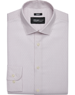 Awearness Kenneth Cole Slim Fit Spread Collar Dress Shirt, Gray Stripe