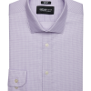 Awearness Kenneth Cole Slim Fit Spread Collar Dress Shirt, Lavender Plaid