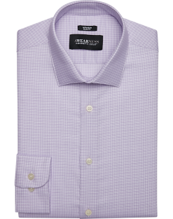 Awearness Kenneth Cole Slim Fit Spread Collar Dress Shirt, Lavender Plaid