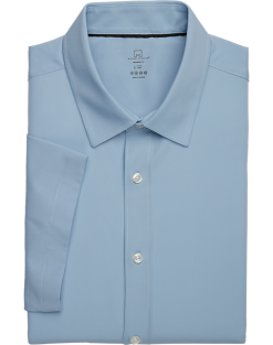 Michael Strahan Modern Fit Short Sleeve Dress Shirt, Light Blue