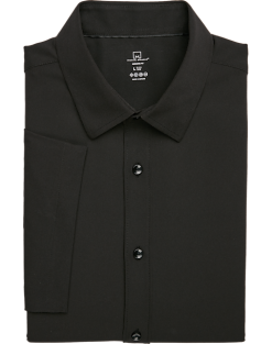 Michael Strahan Modern Fit Short Sleeve Dress Shirt, Black