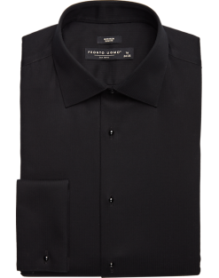 Pronto Uomo Slim Fit French Cuff Tuxedo Formal Shirt, Black
