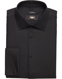 Joseph Abboud Modern Fit French Cuff Tuxedo Formal Shirt, Black