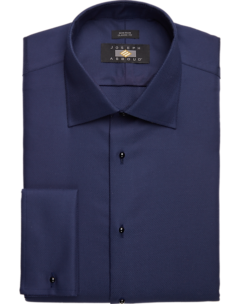 Joseph Abboud Classic Fit French Cuff Tuxedo Formal Shirt, Navy 3 Joseph Abboud Classic Fit French Cuff Tuxedo Formal Shirt, Navy