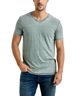 Lucky Brand Burnout Modern Fit V-Neck T-Shirt, Olive