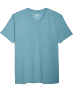 Lucky Brand Modern Fit V-Neck Tee, Light Blue Burnout