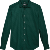 Awearness Kenneth Cole Slim Fit Woven Sport Shirt, Dark Green Dot -Dress Shirts Sales MW40 6L3J 24 AWEARNESS KENNETH COLE KELLY GREEN MAIN