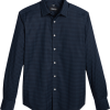 Awearness Kenneth Cole Slim Fit Sport Shirt, Navy Square Dot -Dress Shirts Sales MW40 6L3L 01 AWEARNESS KENNETH COLE NAVY MAIN