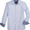 Egara Slim Fit Spread Collar Sport Shirt, Blue Arrow -Dress Shirts Sales MW40 6L6W 14 EGARA BLUE MAIN