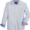 Egara Slim Fit Spread Collar Sport Shirt, Blue Pyramid Pattern