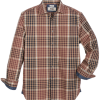 Joseph Abboud Modern Fit Spread Collar Sport Shirt, Navy And Tan Plaid -Dress Shirts Sales MW40 6L7P 35 JOSEPH ABBOUD NAVY AND TAN MAIN