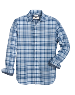 Joseph Abboud Modern Fit Spread Collar Sport Shirt, Blue Plaid